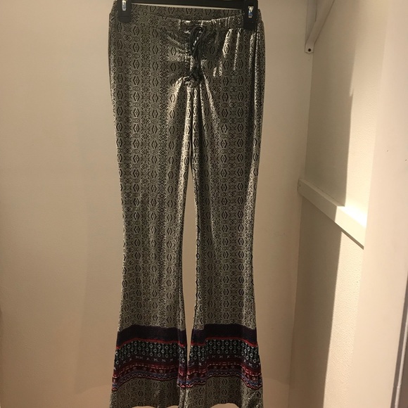 Pants - Grey Cochella Boho Pants